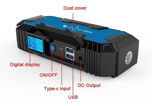 Imagen 2 de 6 de Arrancador De Autos -cargador Celu /nbook 20.000mah Portatil