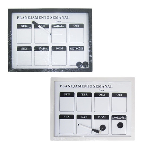 Imagem 2 de 3 de Quadro Lousa Magnetico 24x30 Planner Calendario Planejamento