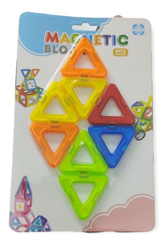 Bloques Magneticos 8 Pzas Triangulos C/ Iman  Magnetic Bock 