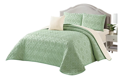 Edrecolcha Doble Vista Con Tres Fundas Matrimonial Verde