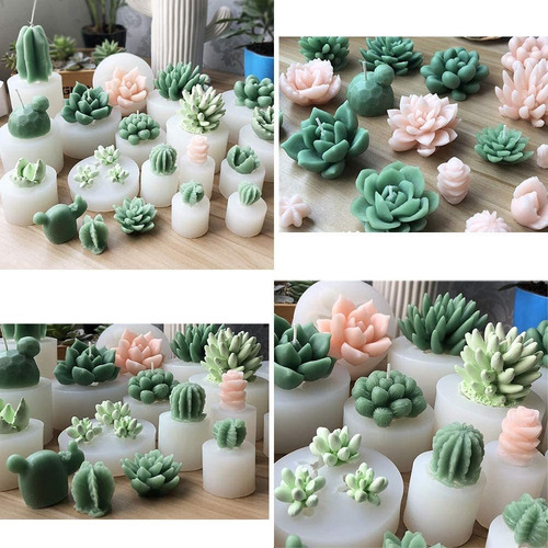 S 6 Molde De Silicona Suculenta Moldes Resina De Flor Cactus