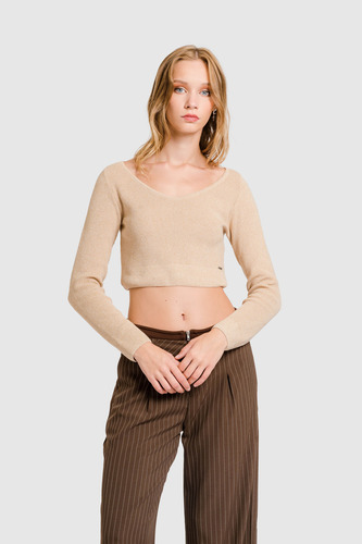 Crop Tejido Slave - Beige