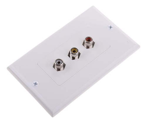 Component Audio 3 Rca Av Decorative Wall Plate White Us