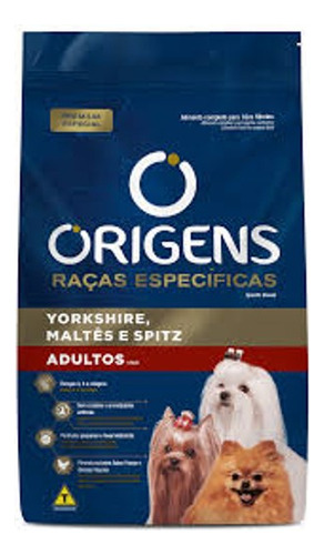 Ração Origens Yorkshire Maltês Spitz Cão Adultos 1kg + Sache