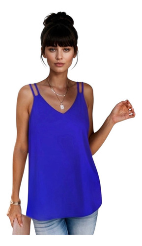 Blusa Tirantes Dobles Escote V Y Espalda Cruzada #30