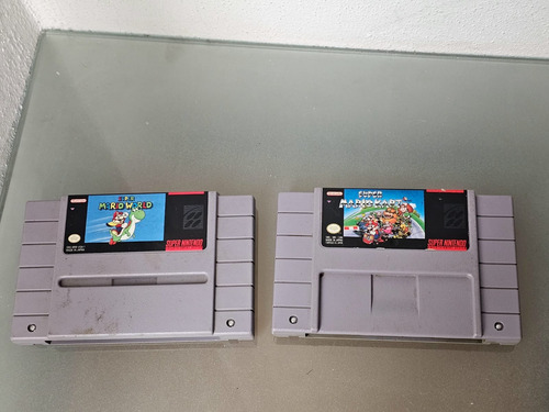 Super Mario Kart Y Super Mario World Para Nintendo Snes (Usado)