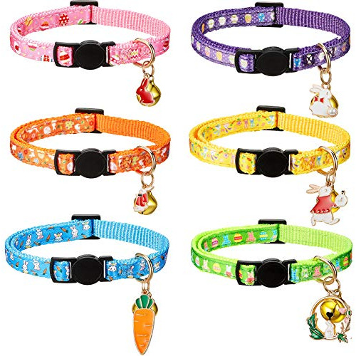 Collar De Mascotas Para Pascua Con Adornos Y Campanas. Ajust