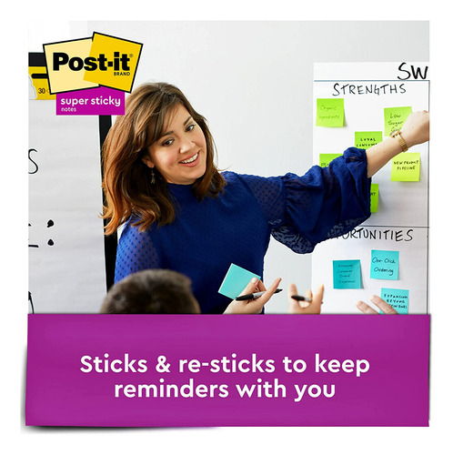 Post-it Super Sticky Notes, 3x3 In, 24 Blocs, 2x El Poder...