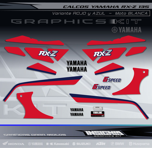 Calcos Yamaha Rxz 135 - Blanca - Insignia Calcos