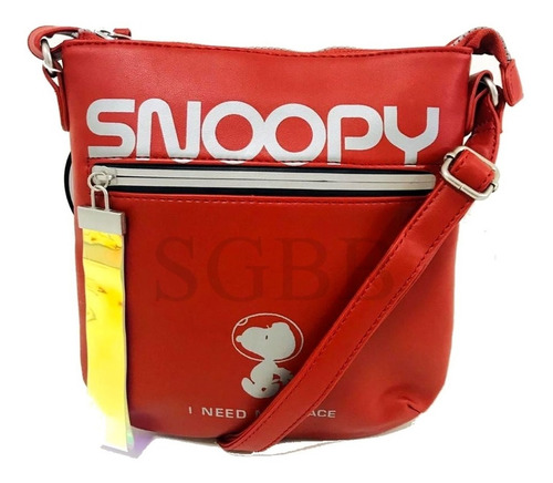 Bolsa Snoopy Transversal Space Time Sp5902 Vermelha