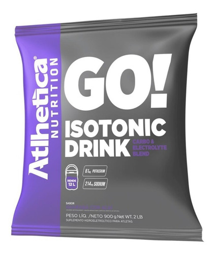 Isotonico Isotonic Drink Go! - Atlhetica 900g - Endurance 