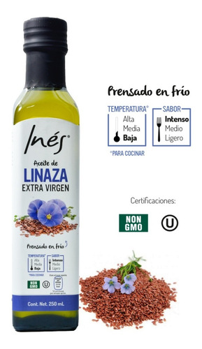 Aceite De Lino Linaza Extra Virgen 250ml Ines
