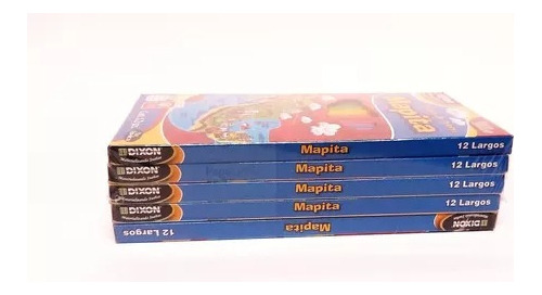 5 Cajas De Colores Mapita Con 12 Largos Marca Dixon Pack