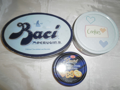 Latas De Galletas Baci, Danish Y Cookies, Todas Con Tapas! (Usado)