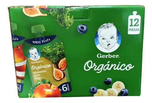 Papilla De Frutas Organicas Gerber 12 Sobres De 100 Gramos