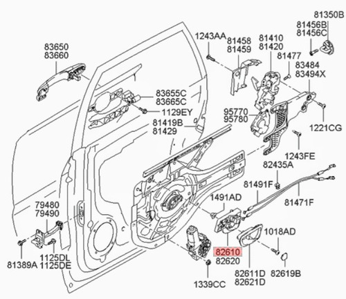 Manilla Interna Puer Delant Izqui Hyundai Tucson 2005 - 2009