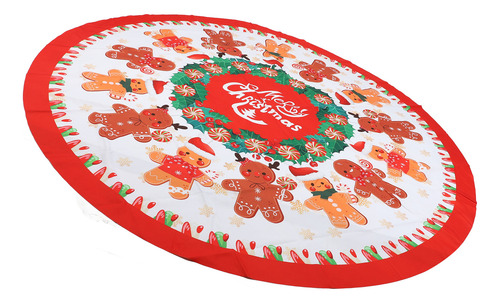 Mantel De Mesa Redondo Para Navidad, 60 Pulgadas, Poliéster,