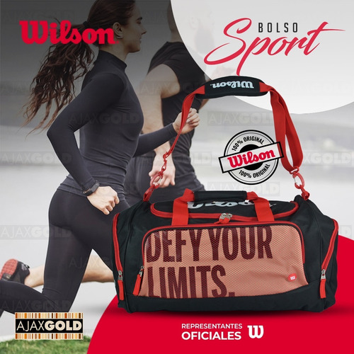 Imagen 2 de 10 de Bolso Wilson Deportivo Viaje Urbano Running Bolsillo Gym
