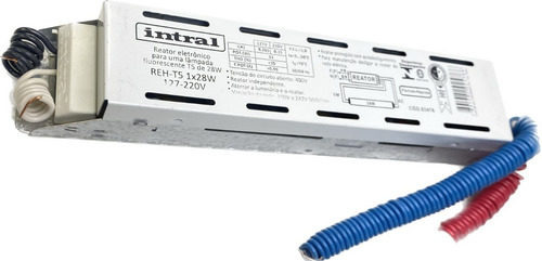 Reator Fonte Drive Eletrônico Fluor 1x28w T5 127/220V - Intral 127/220v