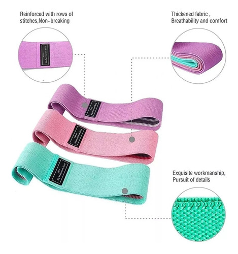 Pack 3 Bandas Elasticas Ligas Resistencia Piernas Gluteos