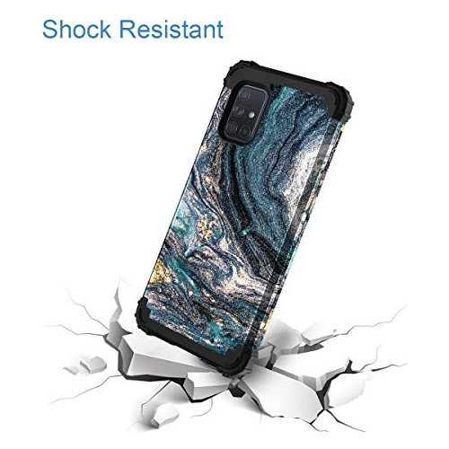 Funda Para Samsung A71 5g Azul Duro Pc & Silicon Suave-02