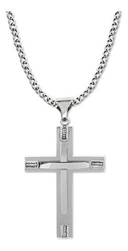Savlano Colgante De Cruz De Acero Inoxidable Collar De Caden