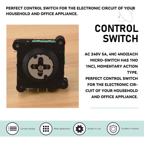 Interruptor Tipo Joystick Ac 240v 5a 4no 4nc Momentáneo De 2