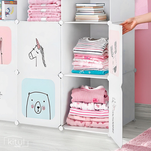 Armario Closet Organizador Ropa Y Juguetes Infantil Portátil Color Blanco