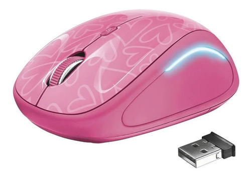 Imagen 2 de 3 de Mouse Wireless Rosa Generico