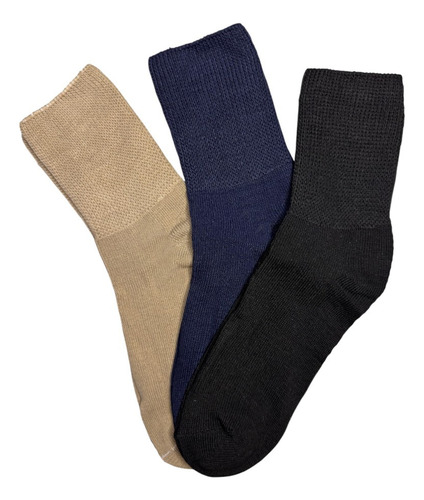 Calcetín Diabético Caballero 2/4 Costura Fina 24-28 3 Pares