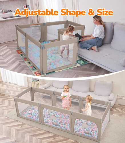 Baby Playpen Dripex Dobrável Com Portões, Anti-queda, Respir