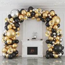 Comprar Guirnalda de globos huiran color Negro\u002FDorado Decoración de Graduación Adornos Para Cumpleaños Globos Para Fiesta Decoración De Boda Decoración De Baby Shower Decoracion Con Globos