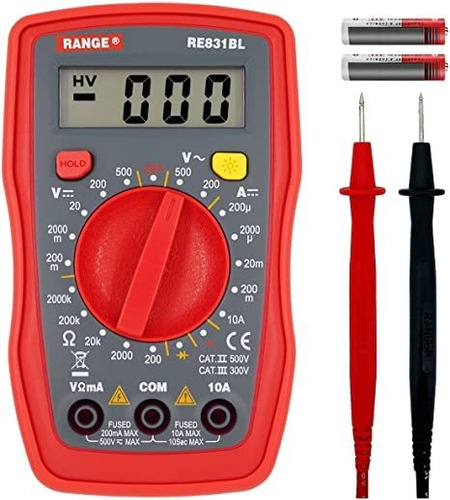 Gama Multímetro Digital, Volt Tester Volt Ohm Amperímetro Co