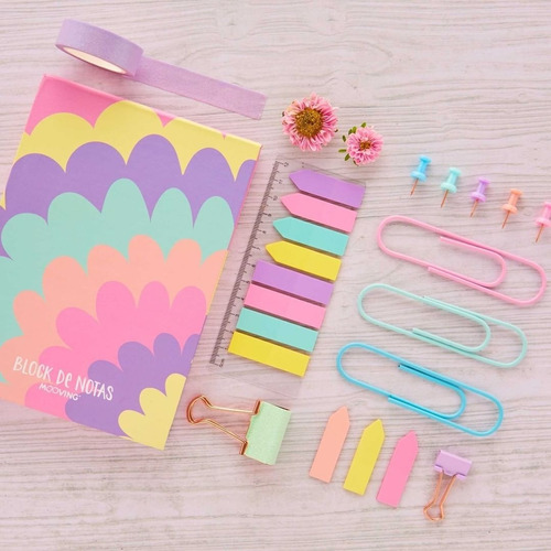Imagen 2 de 3 de Banderitas Mooving 5 Colores Pastel 125 Hojas Sticky Flags