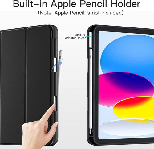 Funda Dirrel Plegable iPad De 10ma Generacion 2022 Negro