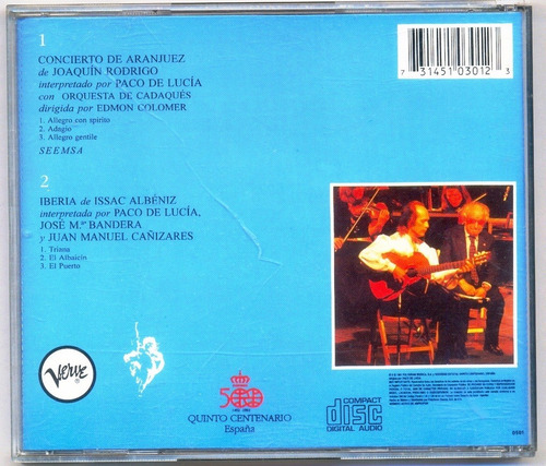 Cd Paco De Lucía Concierto De Aranjuez (Usado)