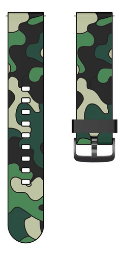 Pulseira De Silicone Camuflada 20mm Marca 123smart 123-cam-01 Marca 123smart Compativel Com Amazfit Gts Gts2 Gts 2 Mini Gts 3 Gts 4 Gts 4 Mini Bip Bip S Lite Bip U Bip 3 Pop Gtr 42mm Gtr Mini - Verde