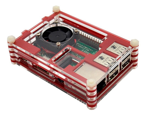   Case Protector Para Raspberry Carcasa Pi 3 Con Ventilador