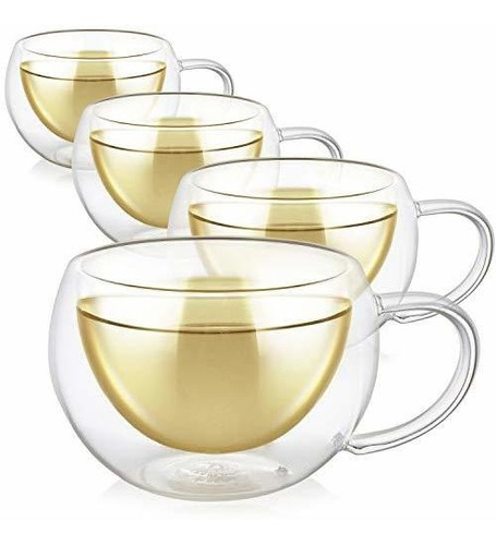 Tazas De Vidrio Doble Pared 200 Ml - Set 4