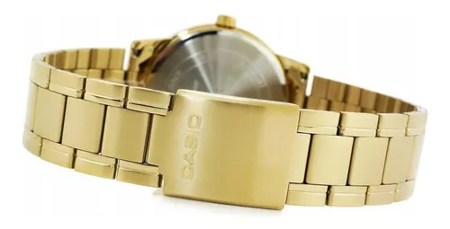 Reloj pulsera Casio Enticer MTP-V002 de cuerpo color dorado