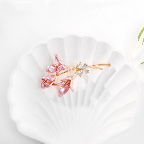Broches Retro Elegantes Con Flores Rosas Para Bodas, Fiestas