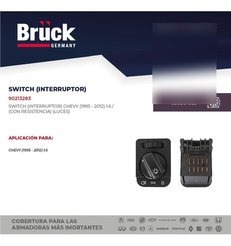 Switch Boton Luces Chevy C2 04 05 06 07 08 Con Resistenci