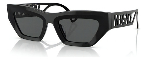 Gafas de sol Versace Black VE4432u 523287 53, color negro, montura, color negro, varilla, color negro, lente, color gris