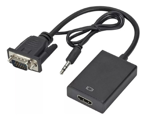 Imagen 1 de 9 de Cable Adaptador Conversor Vga A Hdmi Full Hd + Audio + Usb