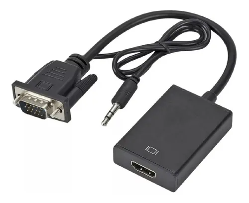 Conversor Vga A Hdmi Con Audio Adaptador Cable Tv Hd 1080p