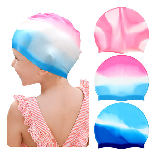 Gorro Natacion Silicona Para Niño Adolescente Trenza Laga