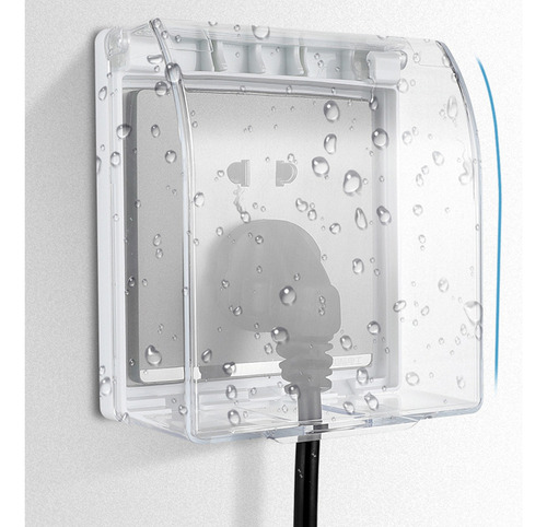 Caja Impermeable Transparente, 4 Piezas, Enchufe Protector D