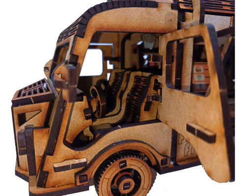 Rompecabezas 3d Burger Truck De Madera Corte Láser