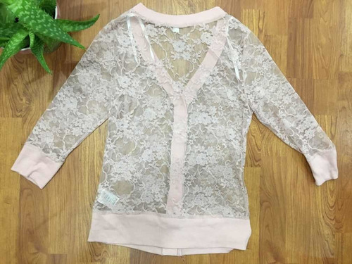 Camisa, Blusa De Encaje, Transparencias Damas. Importado. M