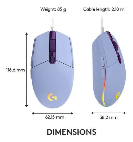 Mouse Gamer Logitech G203 Lightsync Rgb